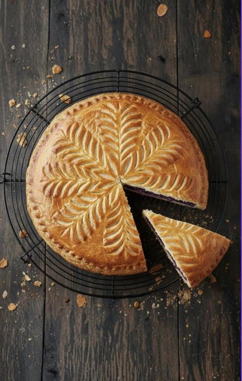 Recette de la galette des rois frangipane et myrtilles de Thierry Mulhaupt