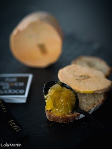 Foie gras Feyel orange Grand Marnier et chutney de manques aux agrumes