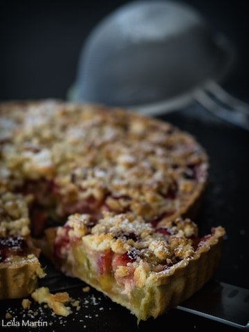 recette de tarte alsacienne rhubarbe fraise et streusel
