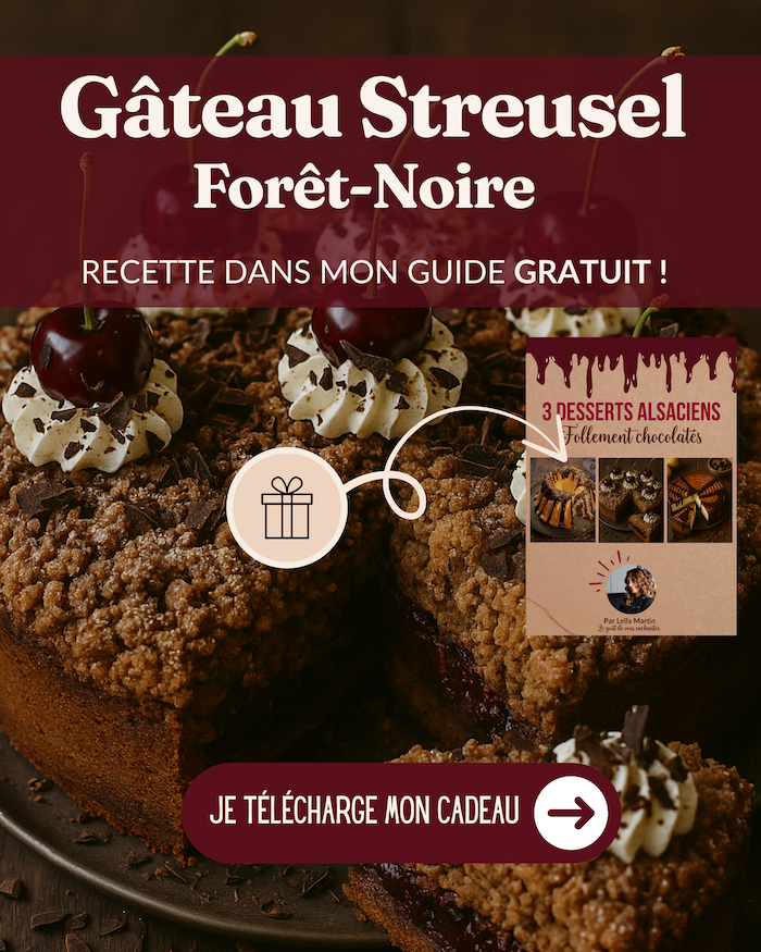 recette gâteau streusel façon Forêt-Noire