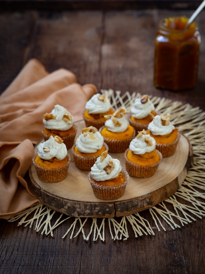 recette de financiers de potimarron, chantilly au bleu