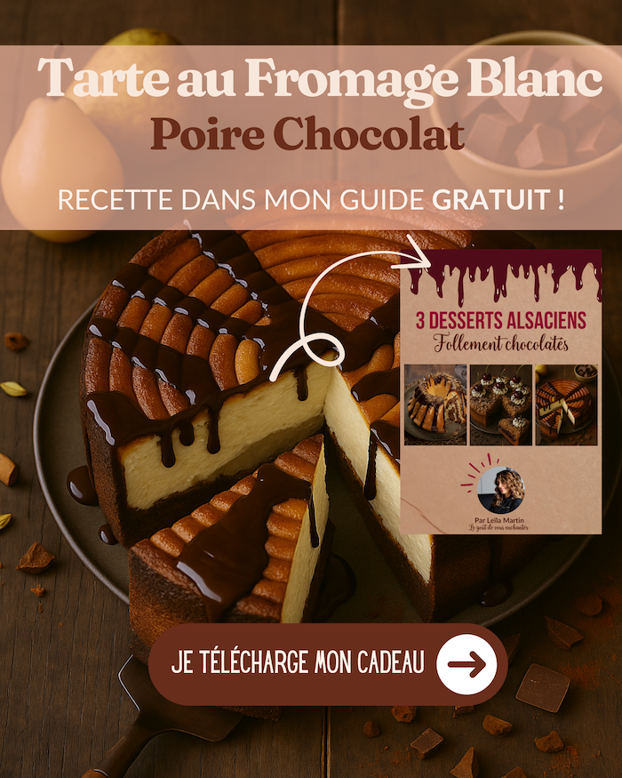 Recette Tarte au fromage blanc poire et chocolat