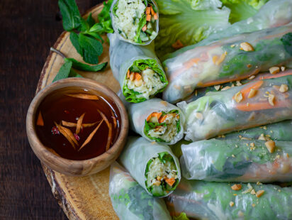 recette de rouleaux de printemps vegan à la choucroute crue