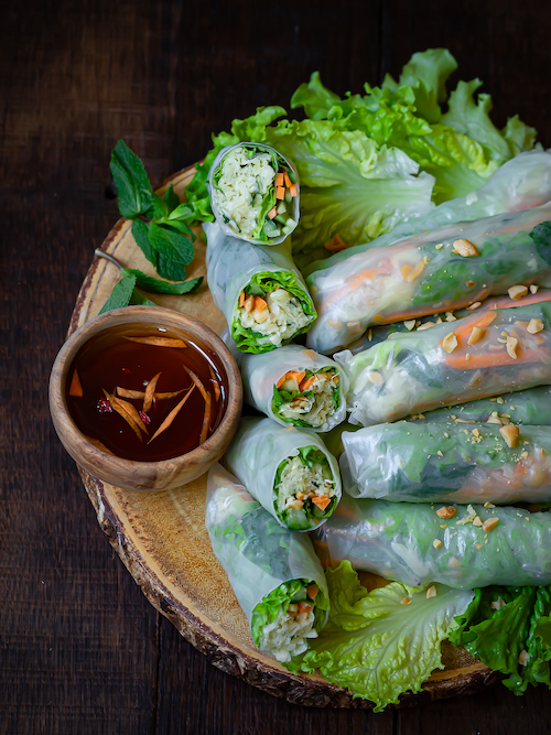 recette de rouleaux de printemps vegan à la choucroute crue