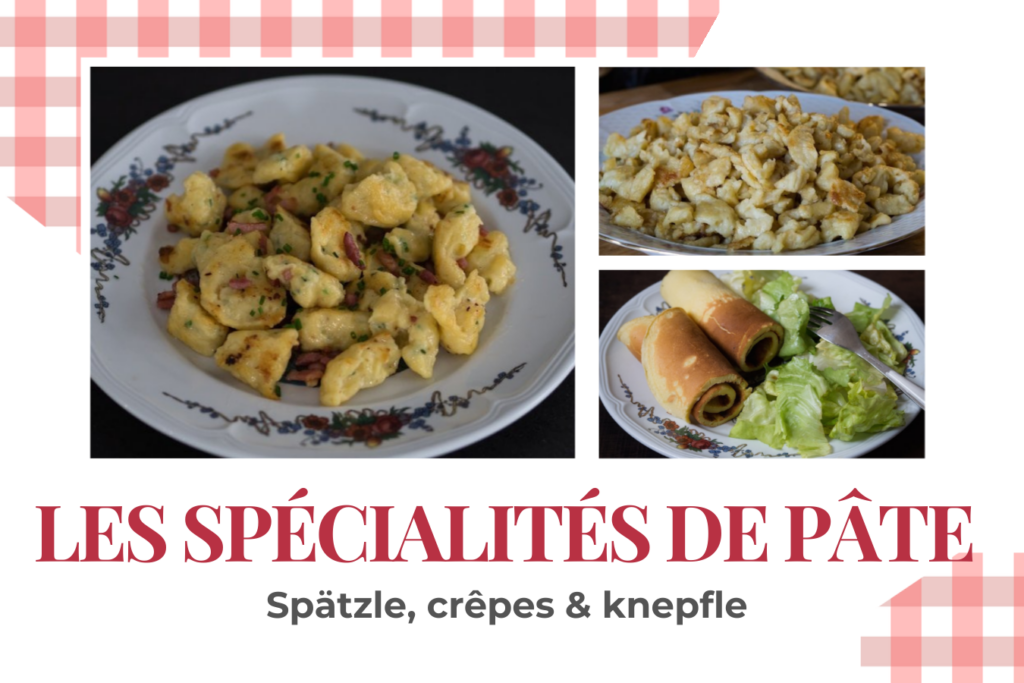 Les pâtes maison alsaciennes traditionnelles - spätzle, knepfle, eierkueche, fleischschnacka
