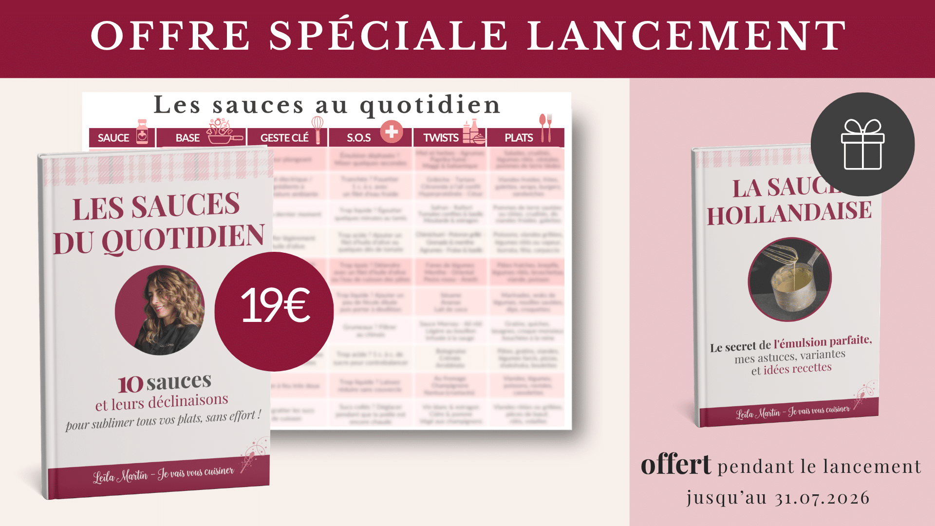 Offre spéciale lancement livre Les sauces du quotidien