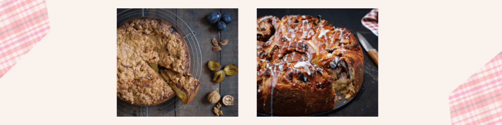 Deux pâtisseries maison aux noix et glaçage